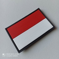 Zaujah PATCH RUBBER BENDERA MERAH PUTIH BESAR/patch rubber logo bendera indonesia merah putih - tempelan emblem karet velcro