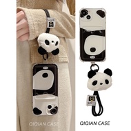 Soft Card Holder cute panda Simple Case OPPO A3X 0 a60 Reno 11f Realme c55 c63 12pro plus note 50 C5