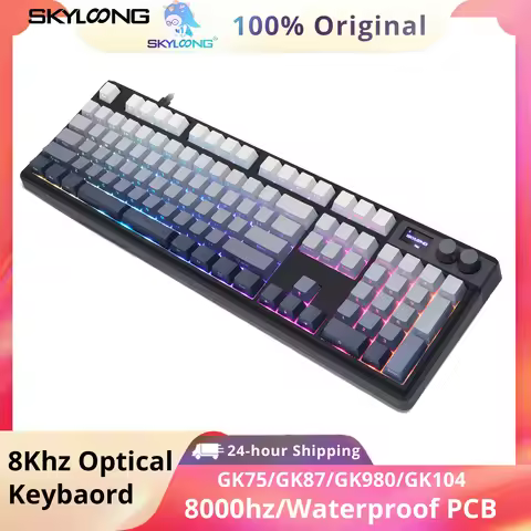 SKYLOONG Optical Switches Keyboard 8k Polling Rate USB-C Wired RGB Backlit GK75/GK87/GK980/GK104 Low