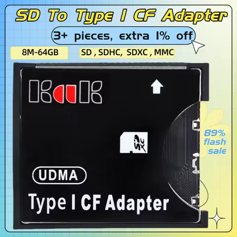 TISHRIC New SD To Type I CF Adapter SDHC SDXC MMC To Standard Compact Flash Type I Memory Card Conve
