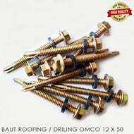 200pcs baut baja ringan roofing/drilling 12x50 panjang 5cm isi 200pcs baut roofing/drilling baja ringan ukuran PROMO COD MURAH NAMPOLL baut drilling 5cm