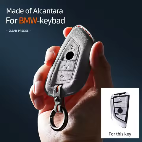 Alcantara Car Key Case Cover For BMW X1 X3 X5 X6 1 2 3 5 7 Series F15 F16 F20 F22 F30 F32 G30 Keycha
