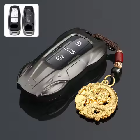 Metal Car Remote Key Cover For Audi New A3L A4L A5 A6L A7L Q4 e-trom Q5 Q6 Q7 Q8 RS6 RS7 S4 S6 S7 S8