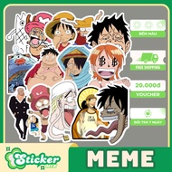 Set of 50 waterproof MEME ONE PEICE Stickers to decorate study desks and pen boxes....S174