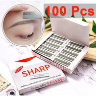 100pcs Eyebrow Razor Platinum Stainless Steel GERMAN Seiko Trimmer Epilator Hair Removal Feather Cut MakeUp JIFCNLL 修眉刀