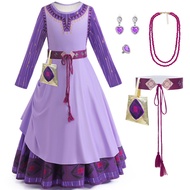 GRIVOS Wish Asha Dress costume for Girls Princess Dress Up Kids Cosplay Outfits Halloween Christmas 