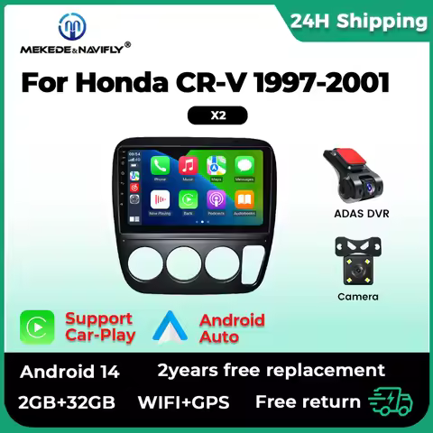 MEKEDE 9inch Android 14.0 Autoradio For Honda CR-V 1997-2001 Car Intelligent Multimedia Radio 2 Din 