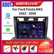XDDTJ สําหรับ ford fiesta mk vi 5 mk5 12.0 android car radio multimedia gps navigation player stereo carplay 2 din dvd carplay FHRHX