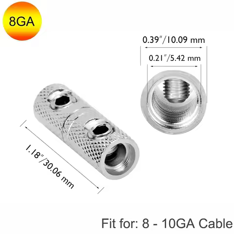 New Brass Car Audio Connector Silver 0GA 4GA 8GA Car Speaker Wire Terminal Power Ground Wire Termina