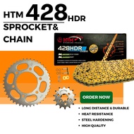 HTM 428HDR-132L SRL115 428 CHROME SPROCKET SET HTM CHAIN & SPROCKET YAMAHA YTZ5S YTZ5 YTZ6V YTZ7S