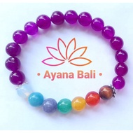 UNGU Natural Chakra Chakra Purple Jade 7 Purple Jade Bracelet / Natural Stone Bracelet
