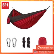 Ready in MY ✔ Hammock Buaian Camping Ayunan Dewasa Gantung Outdoor Buai Large Wide Dual Tone Equipment Garden Hamock Leisure Portable Besi Luar Buayan Rumah Travel Barang 吊床