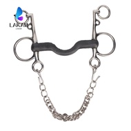 LAKAM Horse Mouth Snaffle, Rubber Center Stainless Steel Horse Mouth Bit, Durable Easy Install Even 
