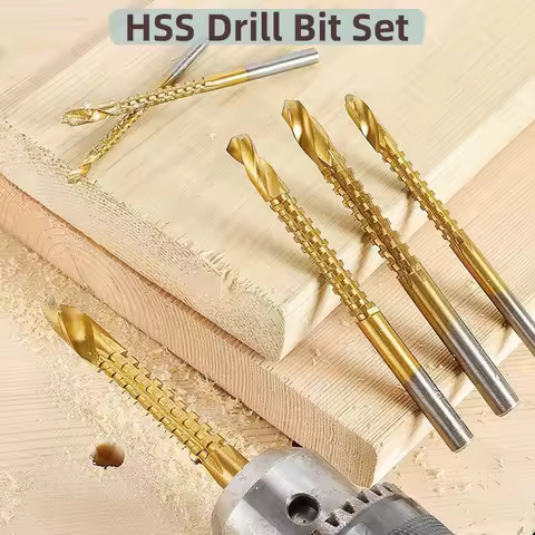 6/3Pcs HSS Twist Drill Bits Set 3-8mm Serrated Grooving Cutting Tap Spiral Saw Wood Metal Plastic Ho