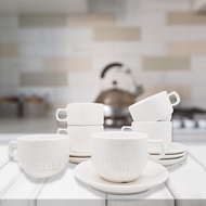6pcs ivory Cup & Saucer Set Coffee Cup Tea Cup Set