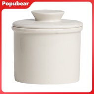 French Butter Crock Ceramic Jar with Sealed Lid Solid Color Design Durable Butter Keeper for Kitchen