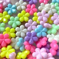 Parel Sakura Pipih Pastel 10gr Candy Mote Manik Flowers Pastel Beads Mote Bahan Gelang Kalung DIY