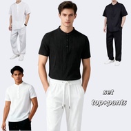 Teron outfit for men airport 2in 1 set Yarn polyester fabric is comfortable in quality.M-XL