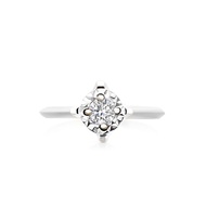 FAR EAST 9K/375 White Gold Cubic Zirconia Ring
