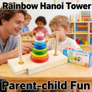 Educational Baby Tower Hanoi Puzzle Building Blocks Tower Large Wooden Toy