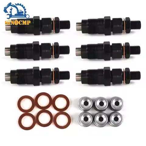 Set of 6 New Diesel Fuel Injectors Set For Nissan Patrol GU Y61 TD42 TD42T Engine Components Fuel Su