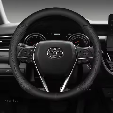 Stylish leather car steering wheel cover for Toyota Crown CHR Yaris Corolla Auris Hilux Celica Verso