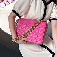 ♕Gusure Branded Ladies Shoulder Bags Thick Chain Quilted Shoulder Purses And Handbag For Women Clutc