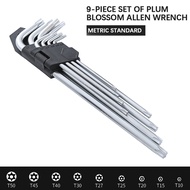 EXTRA LONG DURABLE WRENCH 9PCS TORX HEX KEY SET allen key(T10-T50) kekunci Hex