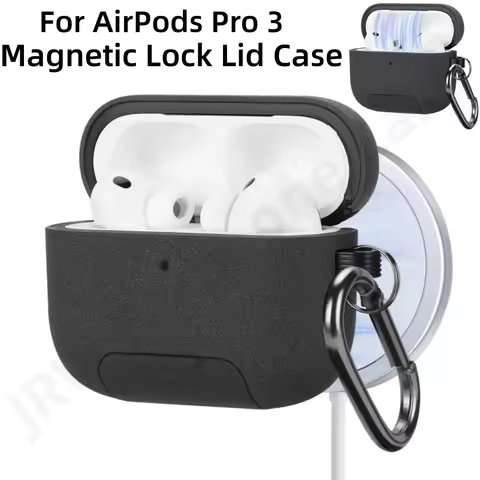 Magnetic Lock Lid Case For AirPods Pro 3 Phone Stand Design Compatible with MagSafe Protective Case 