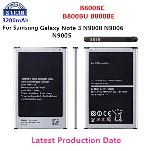 Brand New B800BE B800BC B800BU Battery For Samsung Galaxy Note 3 N900 N9002 N9005 N9006 N9008 Replac