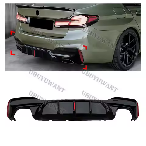 For BMW G30 G31 530i 530d 530e 550i 550d M Sport M5 Style 2017 To 2023 Rear Diffuser Bumper Lip Spoi
