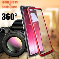 Case Samsung Galaxy Note9 S8 S9 Plus Note8 Note 10 Plus Double Sided Glass Full Protection Metal Cover