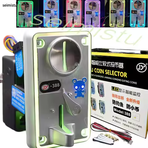 Multi Coin Acceptor Electronic Colorful Flash LED Selector CPU Comparison For Slot Machine Arcade Ca