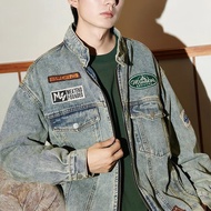 TIDE BEAR สัมผัสเสื้อแจ็คเก็ตลำลองคู่ใหม่การออกแบบที่ทันสมัยแจ็คเก็ตผ้าเดนิมของผู้ชาย