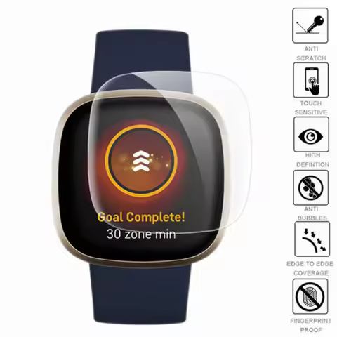 5pcs Soft TPU Clear Protective Film For Fitbit Versa 4/3/Sense 2 Smart Watch Versa4 Versa3 Sense2 Sc