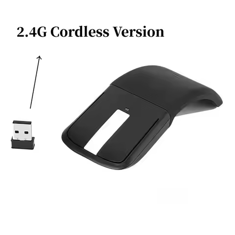 Arc-shaped Touch Folding Mouse 1200DPI Optical Ergonomic Bluetooth Mouse Portable Bluetooth/2.4G Cor