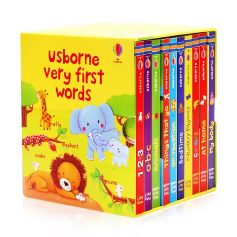 10books/set English Books Usborne Very First Words Hardcover Board Book Children's Enlightenment Edu