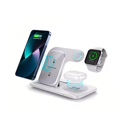 30W LED Fast Wireless Charger Stand 3 In 1 Foldable Charging Station,For IPhone/Apple Watch 9 8 7 6 