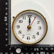 Shellhard 2-1/2" 65mm Clock Quartz Movement Insert Roman Numeral White Face Gold Trim Repair Replace