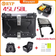 58L ABS EMS Top Box Aluminium 45L Motorcycle Box + ADJUSTABLE Rack Lc135 Y15 Givi Box Motor Waterpro