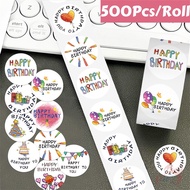 ❀ Happy Birthday Series 02 Kids Rewards Stickers ❀ 500Pcs/Roll Cow DIY Diary Scrapbooking Sealing La