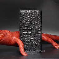 VÍ DÀI DA CÁ SẤU VÍ GẤP 2 DA CÁ SẤU THẬT TẶNG KÈM HỘP CAO CẤP [TẶNG KÈM MÓC KHÓA CHÂN CÁ SẤU]