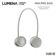[LUMENA] FAN PRO DUO Neck Fan Portable Cooling 3 Speeds Strong 1800mAh Battery USB Rechargeable Hang