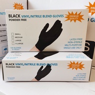 50pcs Disposable composite Nitrile Gloves Black food grade mixed butyl synthetic nitrile gloves