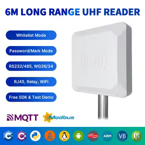RS232/RS485 Wiegand26/34 TCPIP Relay 6m Range RFID UHF Tag Reader UHF Long Range for Livestock Parki