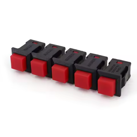 5Pcs PB04A Square 14x14mm 2Pin ON-OFF Self-Locking 1NO Push Button Switch 3A 125VAC