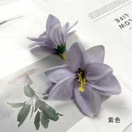 重瓣小百合花朵 手工diy头饰簪花材料假花礼盒伴手礼装饰配件 - 紫色