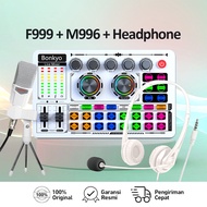 Bonkyo SoundCard F999+M996+Bluetooth Headset compatible External Wireless DJ Mixer Noise Reduction f