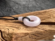 粉嫩紫羅蘭平安扣 天然A貨緬甸玉翡翠 平安扣項鍊