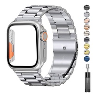 Stainless Steel Strap+Case Suitable For Apple Strap 46mm 42mm 45mm 41mm 40mm 44mm 38mm 42mm Metal St